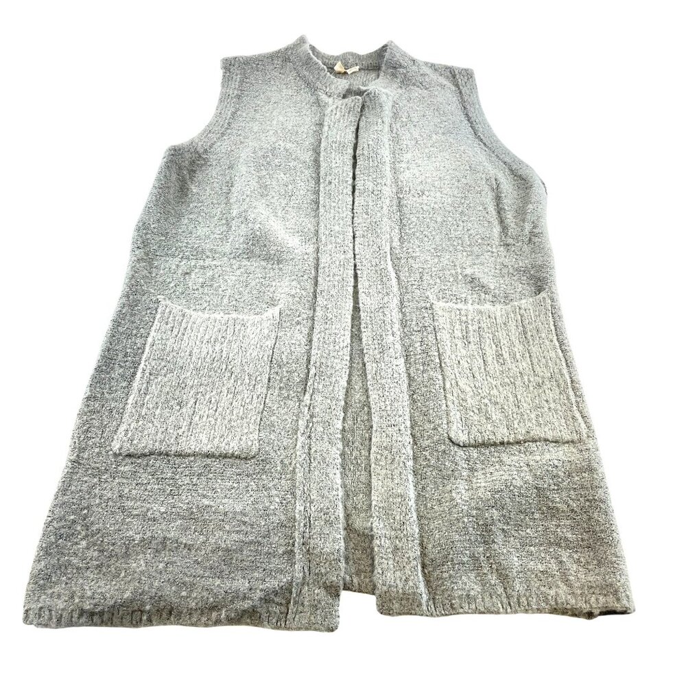 Anthropologie Moth Women's Gray Open Front Cardigan Sweater Vest Sz M NWT